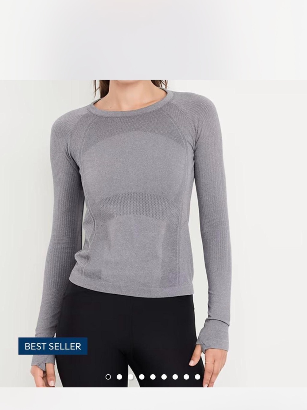 Old Navy Seamless Long-Sleeve Crew Top - Gray